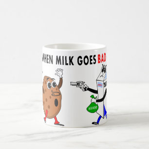 whimsical cartoon milk and cookie mug