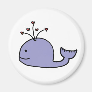 Whimsical Cartoon Whale Magnet