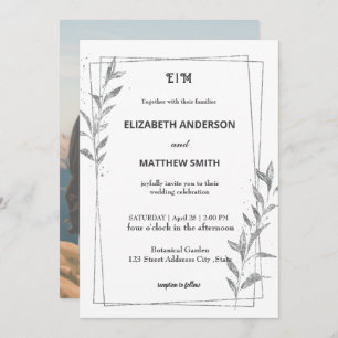 whimsical casual overlay photo romantic wedding invitation