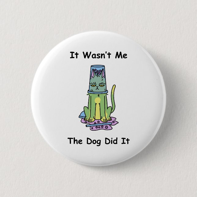 Whimsical Cat  6 Cm Round Badge (Front)