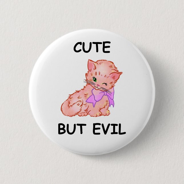 Whimsical Cat 6 Cm Round Badge (Front)