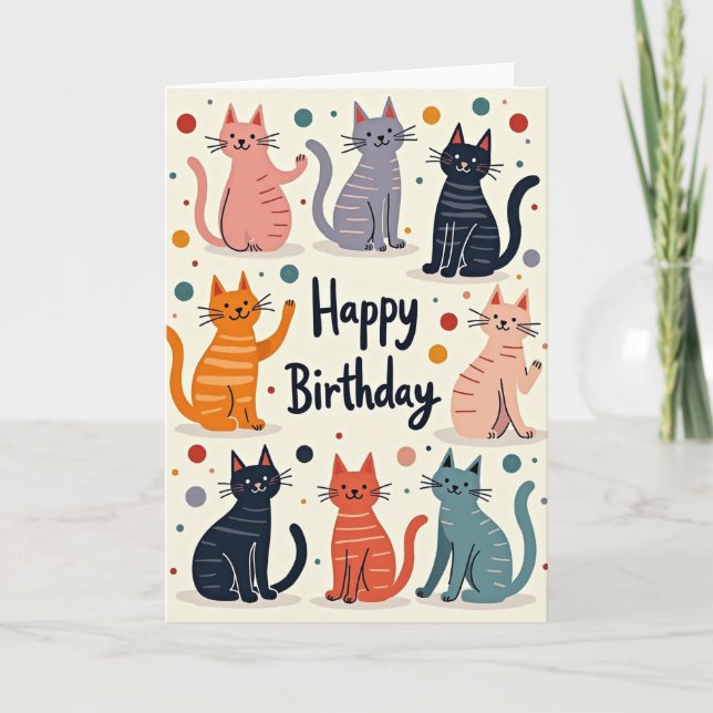 Whimsical Cat Art Card (Front)