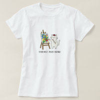 Whimsical Cat Artist Minimalist Doodle Style