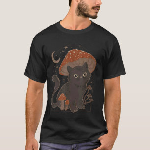 Whimsical Cat Cottagecore Aesthetic T-Shirt