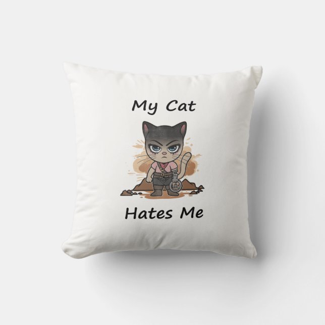 Whimsical Cat Cushion (Front)