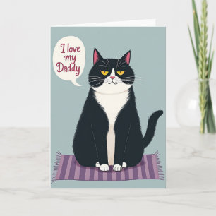 Whimsical Cat Dad Day Card