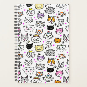Whimsical Cat Faces Pattern Planner