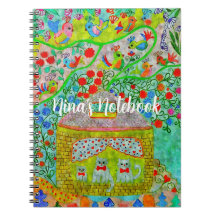 "Whimsical Cat Family & Enchanted Garden