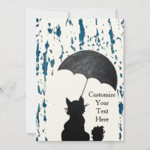 Whimsical Cat In the Rain