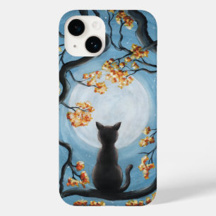 Whimsical Cat in Tree Full Moon Painting Case-Mate iPhone 14 Case