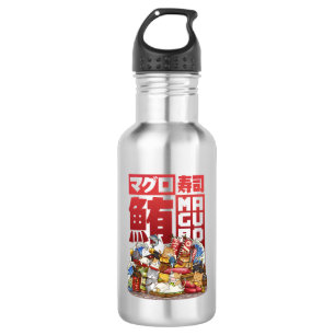 Whimsical Cat Maguro Tuna Sushi Workshop 532 Ml Water Bottle