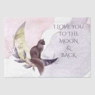 Whimsical Cat Moon Saying Tissue Paper