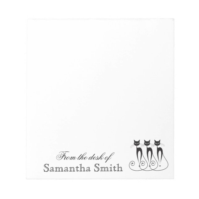 Whimsical cat PERSONALIZE Notepad (Front)