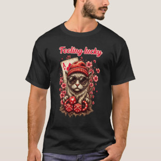 Whimsical Cat Poker Celebration T-Shirt
