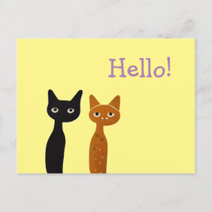 Whimsical Cat Postcard