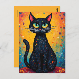 Whimsical Cat Postcard