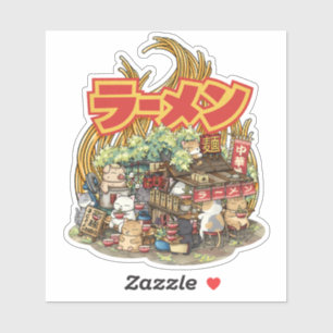 Whimsical Cat Ramen Noodle Stall