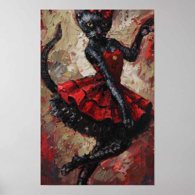 Whimsical Cats Can-Can Dance Poster (Front)