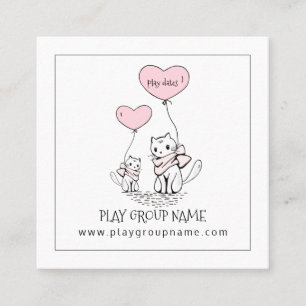 Whimsical Cats Custom Kid's Play Group Calling Card