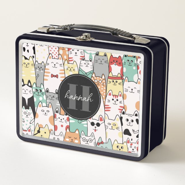 Whimsical Cats Metal Lunchbox (Front)
