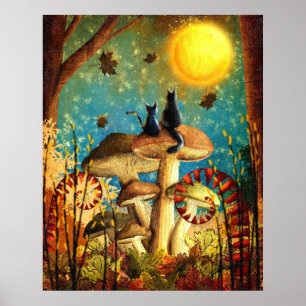 Whimsical Cats Poster
