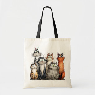 Whimsical cats tote bag
