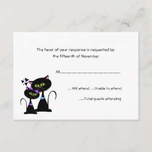 Whimsical Cats Wedding RSVP Card