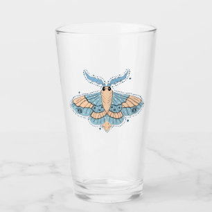 Whimsical Celestial Moth — Soft Blue & Peach Glass