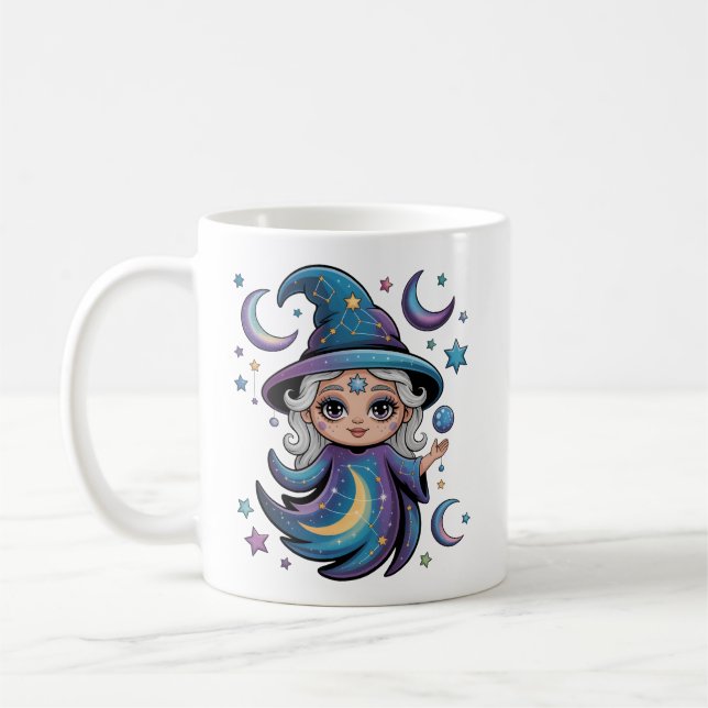 Whimsical Celestial Witch Magical Mug (Left)