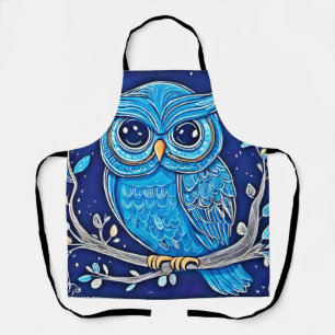 Whimsical Chalk Owl Apron