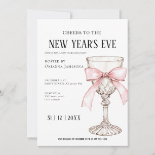Whimsical  Champagne New Year's Eve Party  Invitation