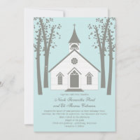 Whimsical Chapel Wedding Invitation
