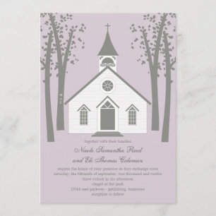 Whimsical Chapel Wedding Invitation