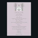 Whimsical Chapel Wedding Menu Card<br><div class="desc">This Whimsical Chapel collection will sure get your guests excited to witness your vow exchange. More colours and matching products available at berryberrysweet.com. Please contact us for custom colours.</div>