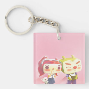 Whimsical Characters with Cat Key Ring