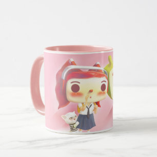 Whimsical Characters with Cat Mug