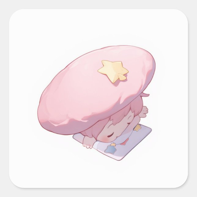 Whimsical Charming Art Square Sticker (Front)