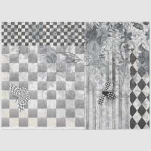 Whimsical Check Harlequin Toile Decoupage Paper