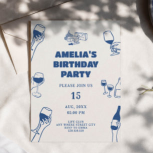Whimsical cheers doodle photo Birthday Invitation