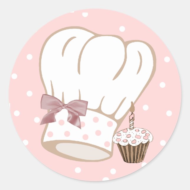 Whimsical Chef's Hat Sticker (Front)