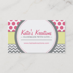 Whimsical Chevron and Dots Business Card