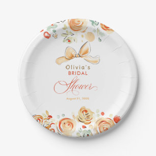 Whimsical Chic Elegant Fall Bridal Shower Paper Plate