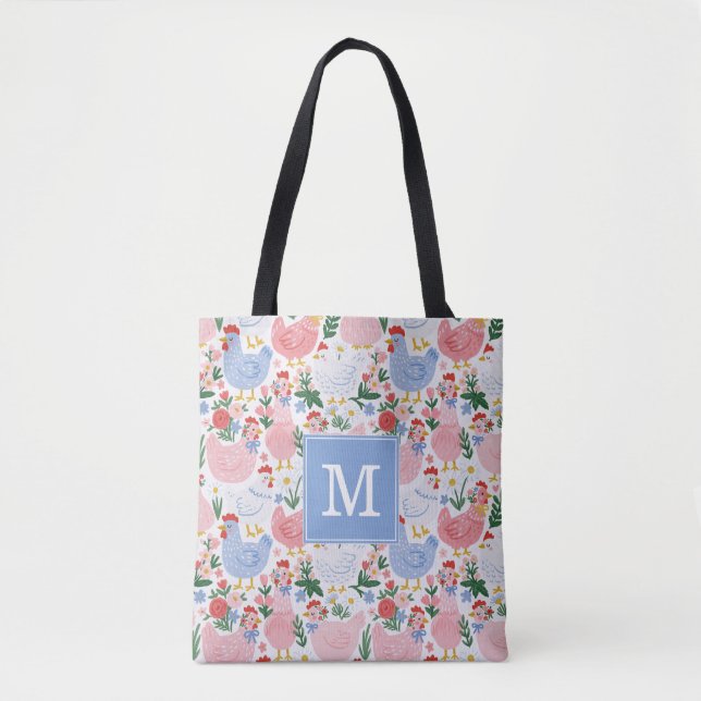 Whimsical Chickens Tote Bag (Front)