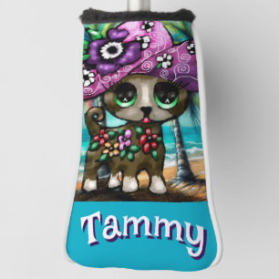 Whimsical Chihuahua Dog Palm Trees Personalised Golf Head Cover