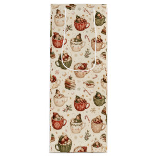 Whimsical Children Cocoa Mug Wine Bottle Bag