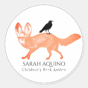 Whimsical Children's Book Author Classic Round Sticker