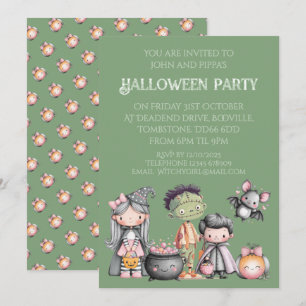Whimsical Childrens's Halloween Party  Invitation