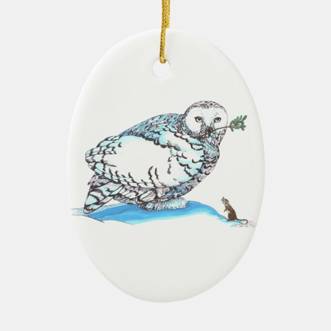 Whimsical Christmas Alaska Wildlife Oval Ornament (Front)