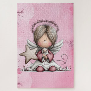 Whimsical Christmas Angel Jigsaw Puzzle