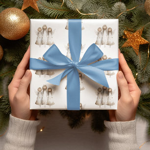 Whimsical Christmas Angels Wrapping Paper